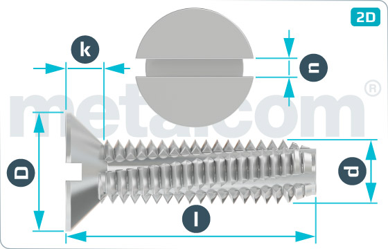 Thread-cutting screws slotted countersunk head - DIN 7513 F