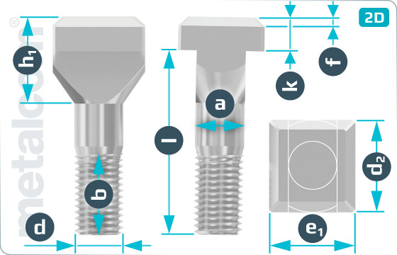 T-head bolts for T-slots - DIN 787