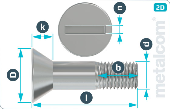 Slotted screws with countersunk head for steel structures - DIN 7969 Mu