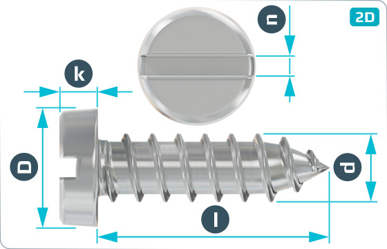 Tapping screws slotted pan head - DIN 7971 C