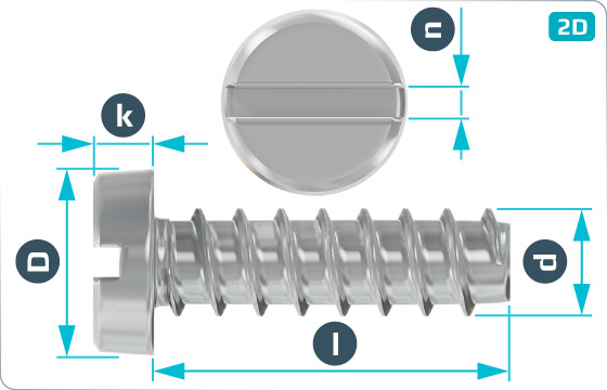 Tapping screws slotted pan head - DIN 7971 F