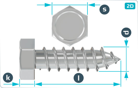 Blechschrauben mit Sechskantkopf - DIN 7976 C