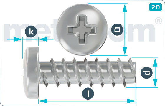 Tapping screws cross recessed pan head - DIN 7981 F-H