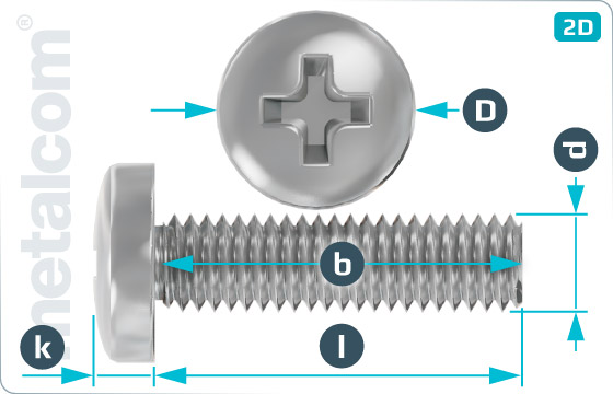 Cross recessed screws raised cheese head - DIN 7985 H 