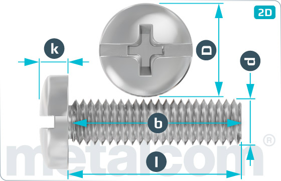 Cross recessed screws combined with raised cheese head - DIN 7985 H-Kombi