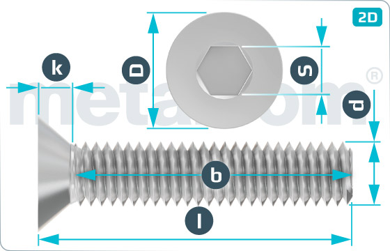 Hexagon socket screws countersunk head - DIN 7991