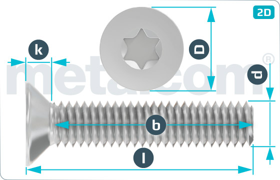 Hexalobular internal drive (TORX)screws countersunk head - DIN 7991 TX