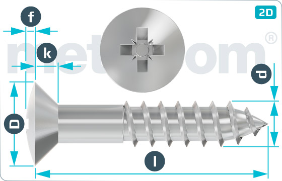 Wood screws cross recessed raised countersunk head - DIN 7995 Z