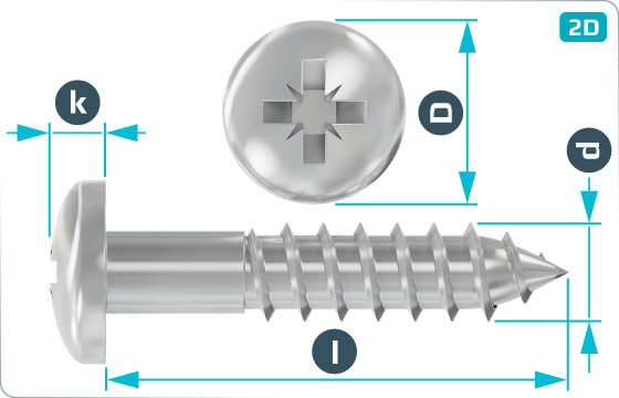 Wood screws cross recessed round head - DIN 7996 Z