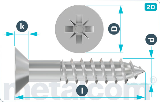 Wood screws cross recessed countersunk head - DIN 7997 Z