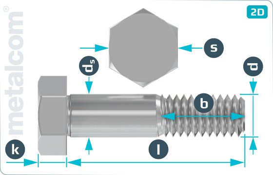 Hexagon fitted bolts with large head - DIN 7999