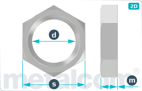 Hexagon nuts thin with small width across flats - DIN 80705