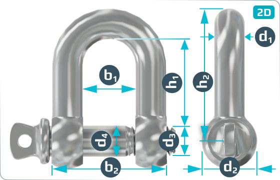 Studs and shackles D-shackles - DIN 82101 A