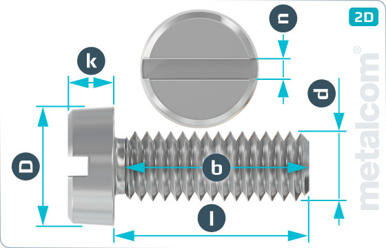 Slotted screws cheese head - DIN 84