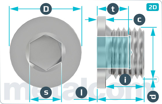 Śruby z wgłębieniem sześciokątnym korki spustowe z gwintem cylindrycznym - DIN 908