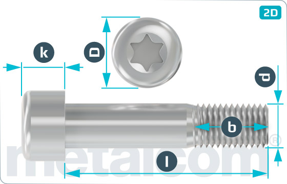 Śruby z rowkiem TORX z łbem walcowym - DIN 912 TX