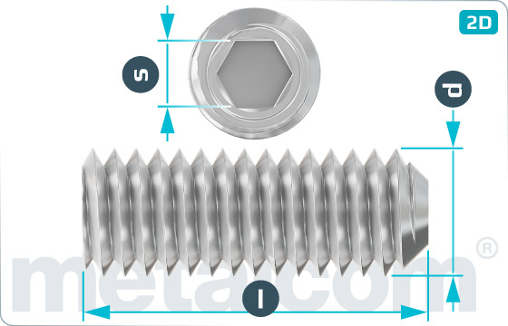 Set screws hexagon socket with flat point - DIN 913