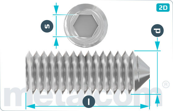 Set screws hexagon socket with cone point - DIN 914