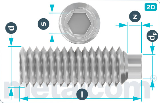 Set screws hexagon socket with full dog point - DIN 915