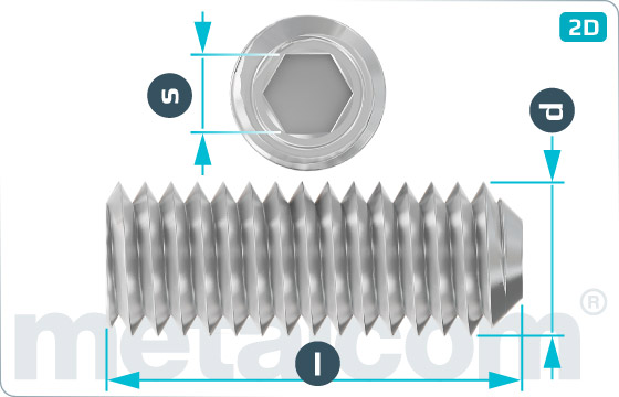 Set screws hexagon socket with cup point - DIN 916