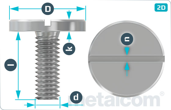 Slotted screws cheese large head - DIN 921