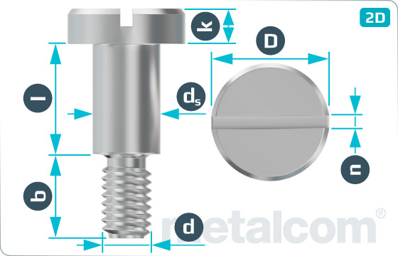 Slotted screws cheese head shoulder - DIN 923