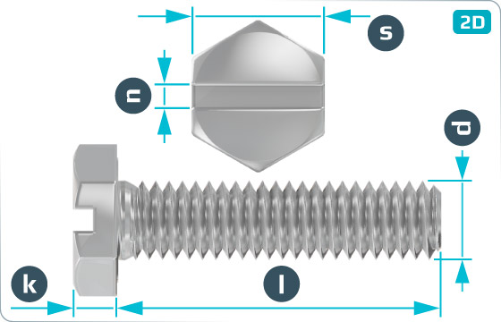 Hexagon slotted head screws - DIN 933 Schlitz