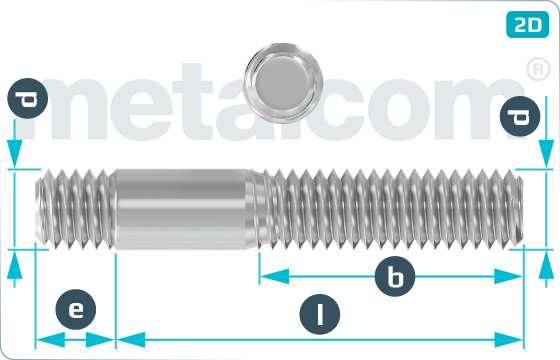 Studs metal end = 1d - DIN 938