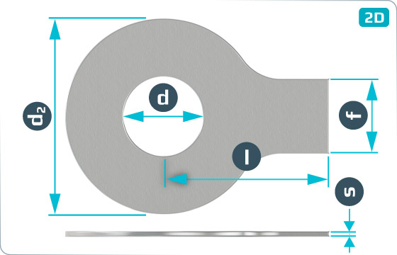 Plain washers with a long tab - DIN 93