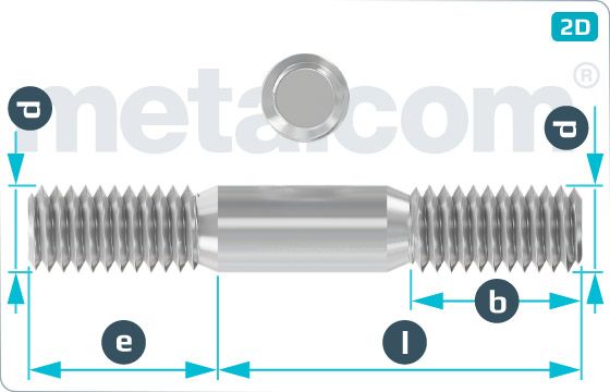 Studs metal end = 2,5d - DIN 940