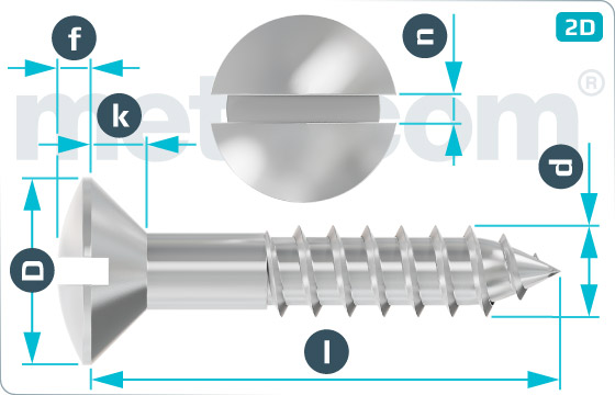 Wood screws slotted raised countersunk head - DIN 95