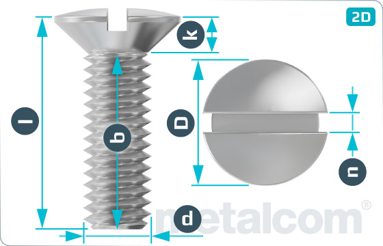 Slotted screws raised countersunk head - DIN 964