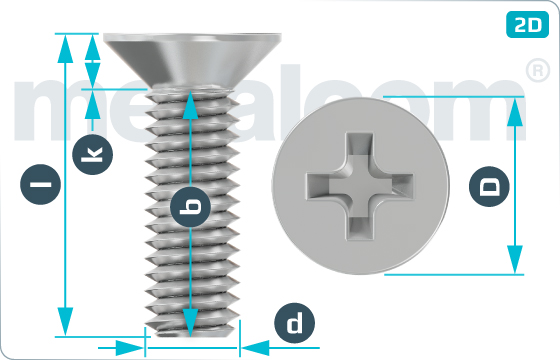 Cross recessed screws countersunk head - DIN 965 H