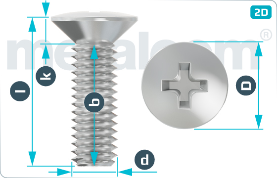 Cross recessed screws raised countersunk head - DIN 966 H