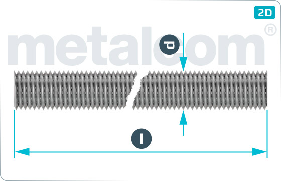 Threaded rods length 1000, 2000 and 3000 mm - DIN 975