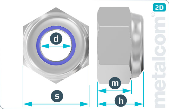 Hexagon nuts prevailing torque type, heavy with nylon insert - DIN 982