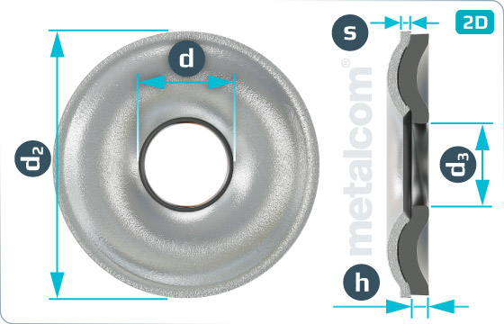 Verschlusscheiben Dichtscheiben mit EPDM-Dichtung für Senkschrauben - EPDM-Senk