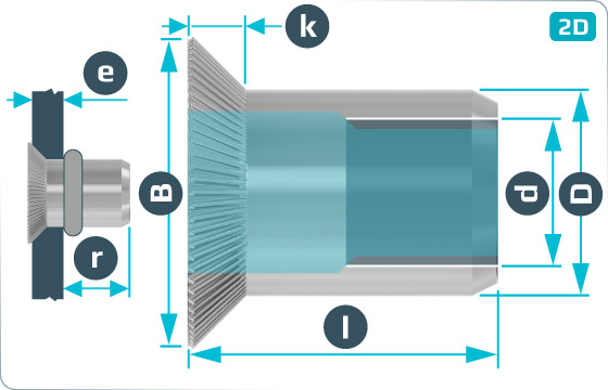 Threaded inserts countersunk head - FTS