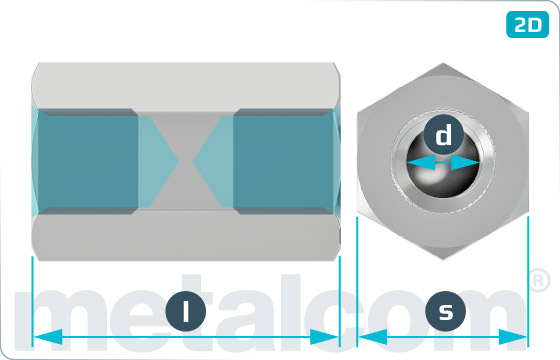 Hexagon nuts coupler - 6kt