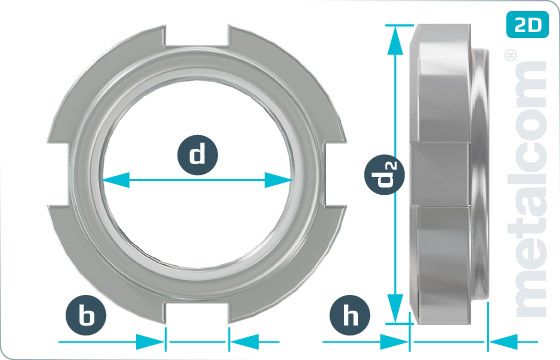 Slotted nuts self locking with nylon insert (GUK) - GUK