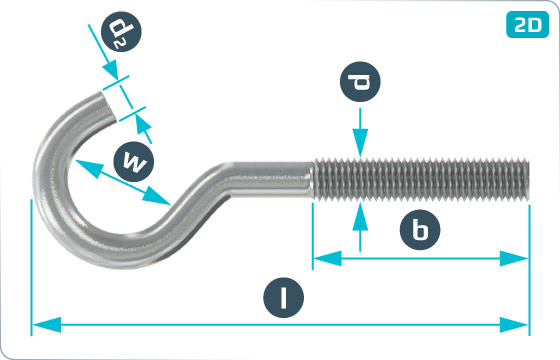 Hooks with metric thread type 11E - Typ11E