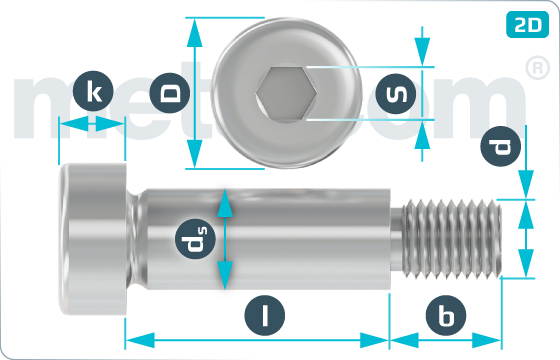 Hexagon socket screws fitted (h8) - ISO 7379 h8