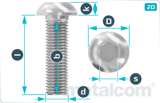 Hexagon socket screws button head - ISO 7380