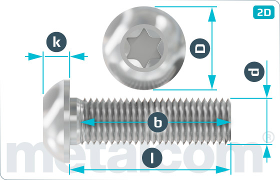 Hexalobular internal drive (TORX)screws button head - ISO 7380 TX