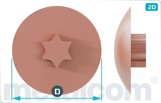 Caps for countersunk hexalobular internal drive (TORX) screws - Weiss, Hellbraun, Dunkelbraun, Rehbraun