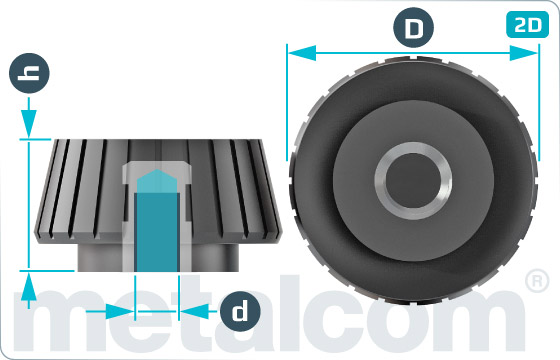 Nakrętki z pokrętłem radełkowane - Typ 2