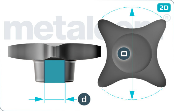 Hand-tightened nuts with cross head - Typ 2