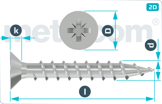 Chipboard screws cross recessed countersunk head - Z