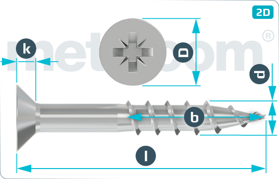 Chipboard screws cross recessed countersunk head partly threaded - Z-Tg