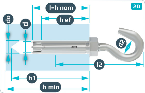 Anker Schwerlastanker mit Haken - H